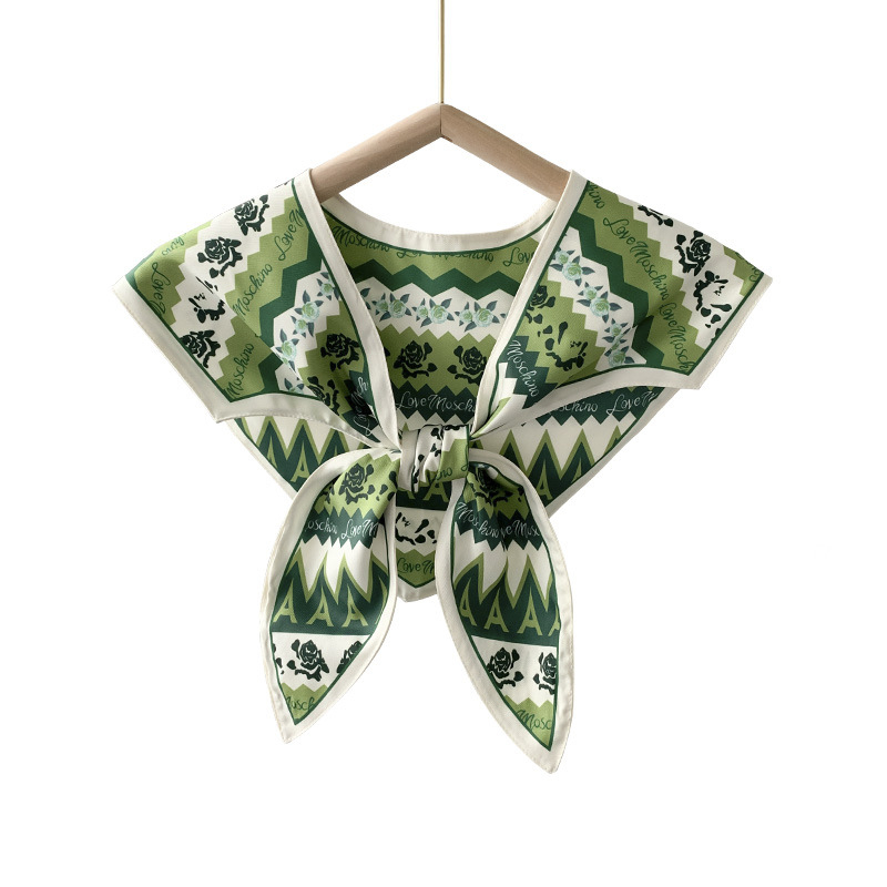 Γυναικείο φουλάρι από συνθετικό μετάξι, γεωμετρικό μοτίβο, απλή ύφανση, διακοσμητικό αξεσουάρ, ιαπωνο-κορεάτικο στυλ