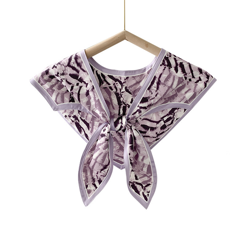 Γυναικείο φουλάρι από συνθετικό μετάξι, γεωμετρικό μοτίβο, απλή ύφανση, διακοσμητικό αξεσουάρ, ιαπωνο-κορεάτικο στυλ