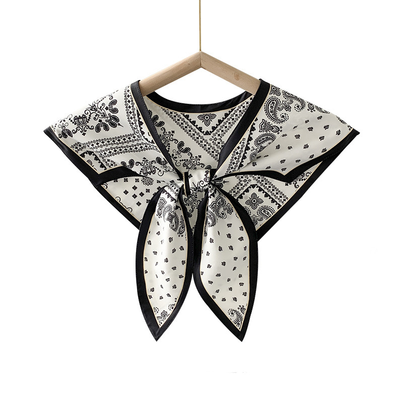 Γυναικείο φουλάρι από συνθετικό μετάξι, γεωμετρικό μοτίβο, απλή ύφανση, διακοσμητικό αξεσουάρ, ιαπωνο-κορεάτικο στυλ