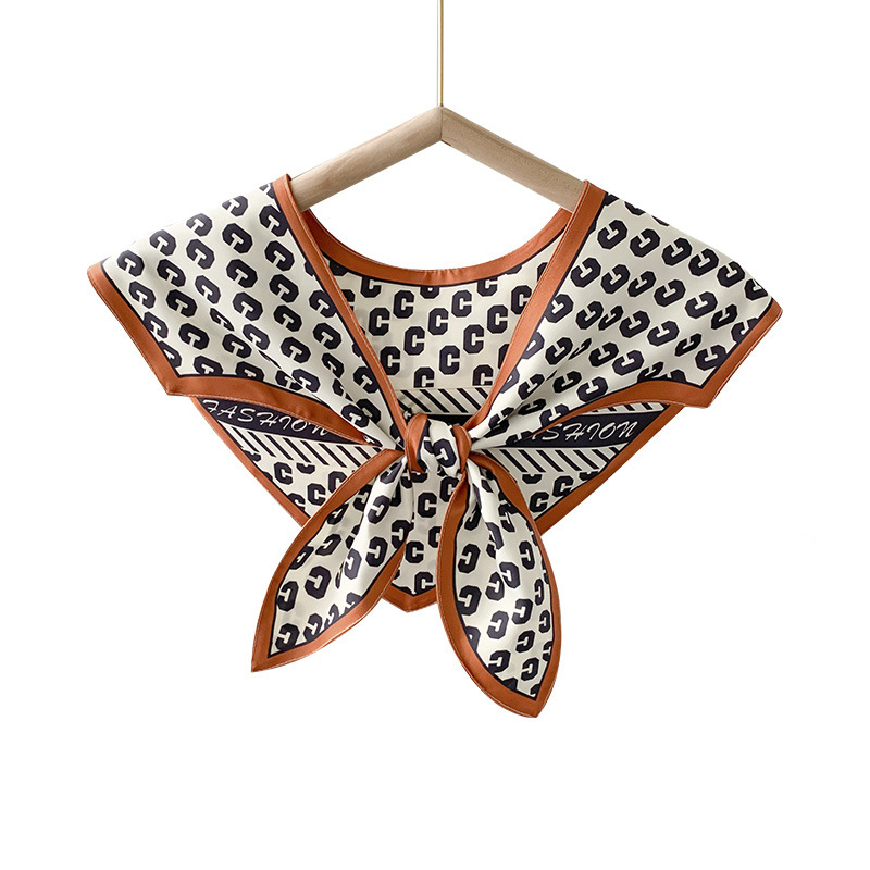 Γυναικείο φουλάρι από συνθετικό μετάξι, γεωμετρικό μοτίβο, απλή ύφανση, διακοσμητικό αξεσουάρ, ιαπωνο-κορεάτικο στυλ