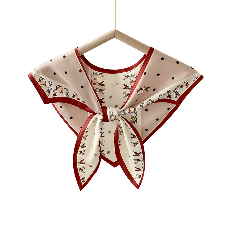 Γυναικείο φουλάρι από συνθετικό μετάξι, γεωμετρικό μοτίβο, απλή ύφανση, διακοσμητικό αξεσουάρ, ιαπωνο-κορεάτικο στυλ