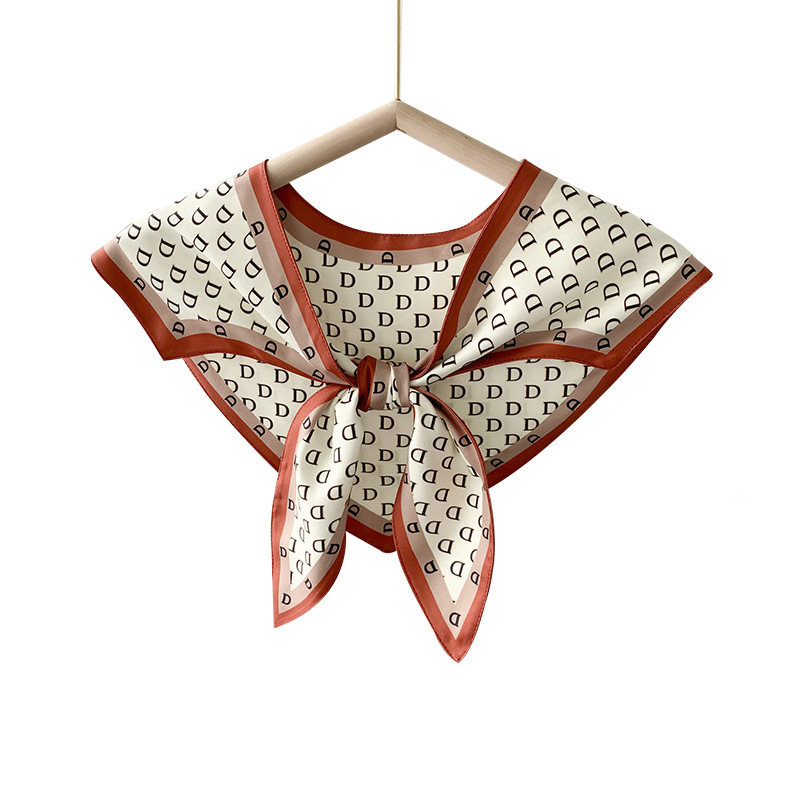 Γυναικείο φουλάρι από συνθετικό μετάξι, γεωμετρικό μοτίβο, απλή ύφανση, διακοσμητικό αξεσουάρ, ιαπωνο-κορεάτικο στυλ