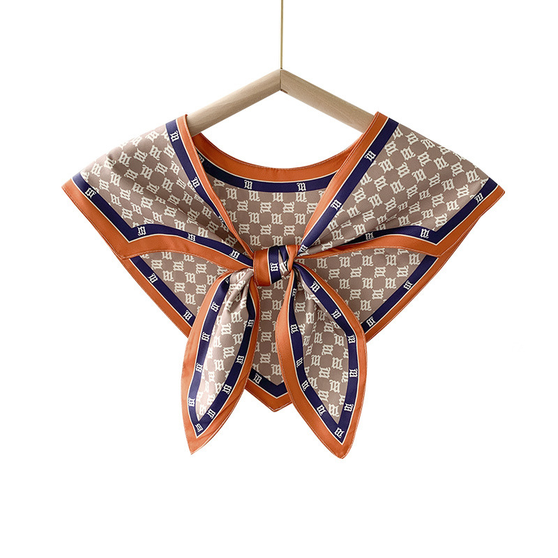 Γυναικείο φουλάρι από συνθετικό μετάξι, γεωμετρικό μοτίβο, απλή ύφανση, διακοσμητικό αξεσουάρ, ιαπωνο-κορεάτικο στυλ