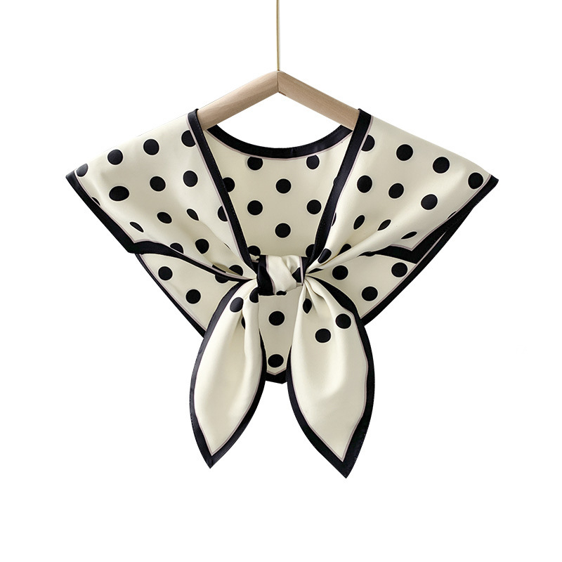 Γυναικείο φουλάρι από συνθετικό μετάξι, γεωμετρικό μοτίβο, απλή ύφανση, διακοσμητικό αξεσουάρ, ιαπωνο-κορεάτικο στυλ