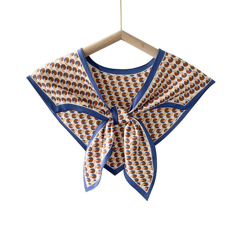 Γυναικείο φουλάρι από συνθετικό μετάξι, γεωμετρικό μοτίβο, απλή ύφανση, διακοσμητικό αξεσουάρ, ιαπωνο-κορεάτικο στυλ