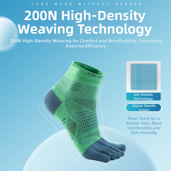 XINPOR петопръстни чорапи за бягане и планински преходи – Coolmax, разделени пръсти, бързо съхнене, против триене