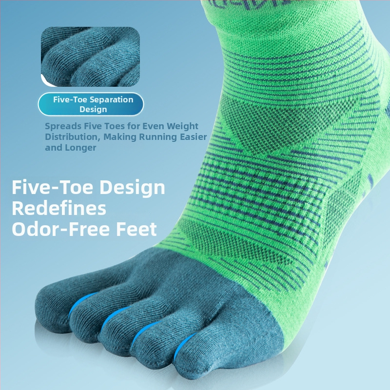 XINPOR петопръстни чорапи за бягане и планински преходи – Coolmax, разделени пръсти, бързо съхнене, против триене