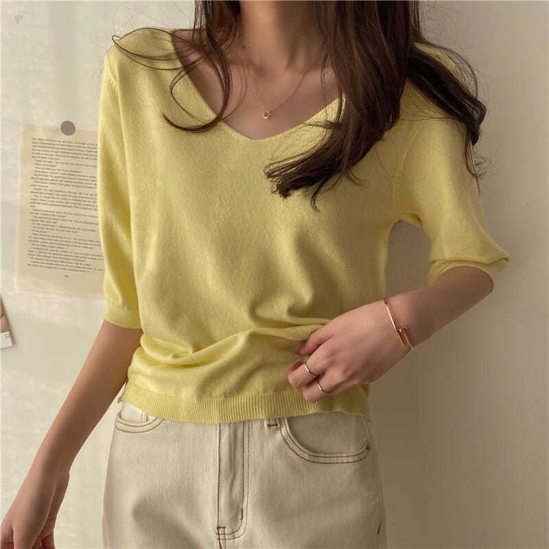 Pulover od viskoze, širokog kroja, okrugli izrez, 3/4 rukave