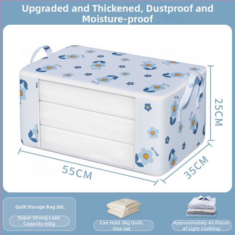 Költöztető táska nagy kapacitású ruhák és paplanok tárolására, cipzárral, por- és nedvességálló, kocka alakú, többfunkciós