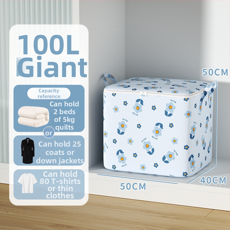 Költöztető táska nagy kapacitású ruhák és paplanok tárolására, cipzárral, por- és nedvességálló, kocka alakú, többfunkciós