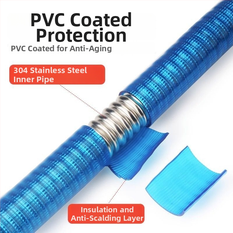 304 неръждаема стомана гъвкав входен маркуч за бойлер, спирален конектор, 1.6 MPa, единична комплектация