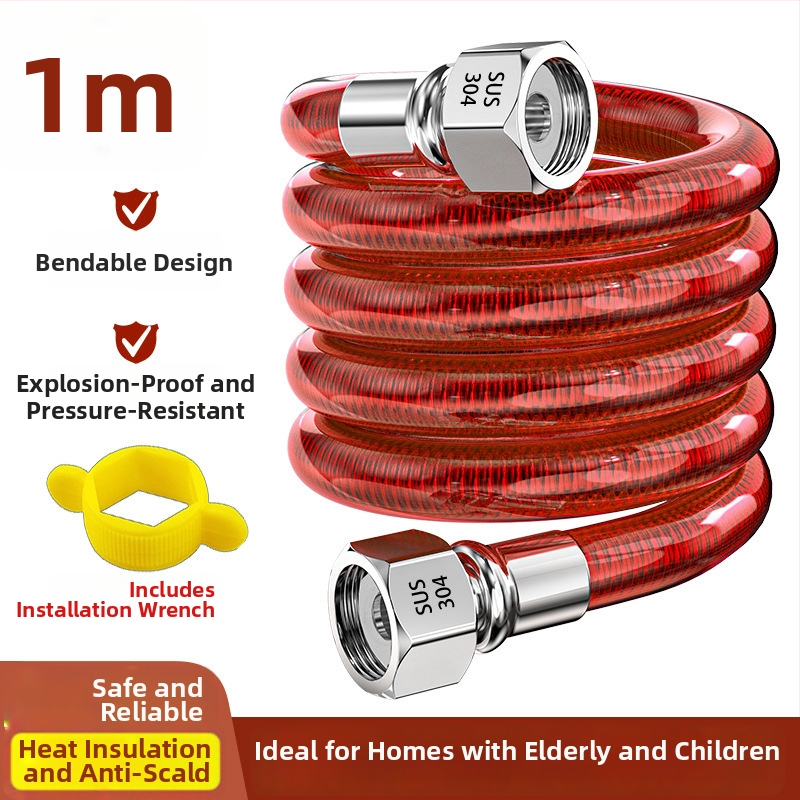 304 неръждаема стомана гъвкав входен маркуч за бойлер, спирален конектор, 1.6 MPa, единична комплектация