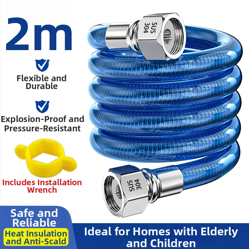 304 неръждаема стомана гъвкав входен маркуч за бойлер, спирален конектор, 1.6 MPa, единична комплектация