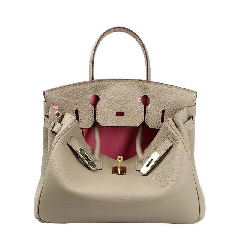 Τσάντα ώμου πλατινένιο δέρμα, σε στυλ δρόμου, δέρμα πρώτης στρώσης βοοειδών, οριζόντια τετράγωνη μορφή, θήκη με φερμουάρ