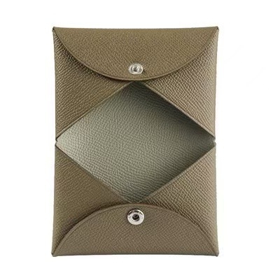 Grandbag Mini portofel din piele naturală cu model palmă, buzunar pentru monede cu capse, din piele de primul strat, unisex, stil urban