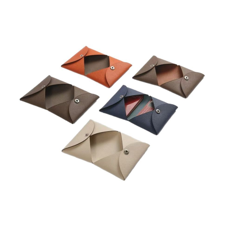 Grandbag Mini portofel din piele naturală cu model palmă, buzunar pentru monede cu capse, din piele de primul strat, unisex, stil urban