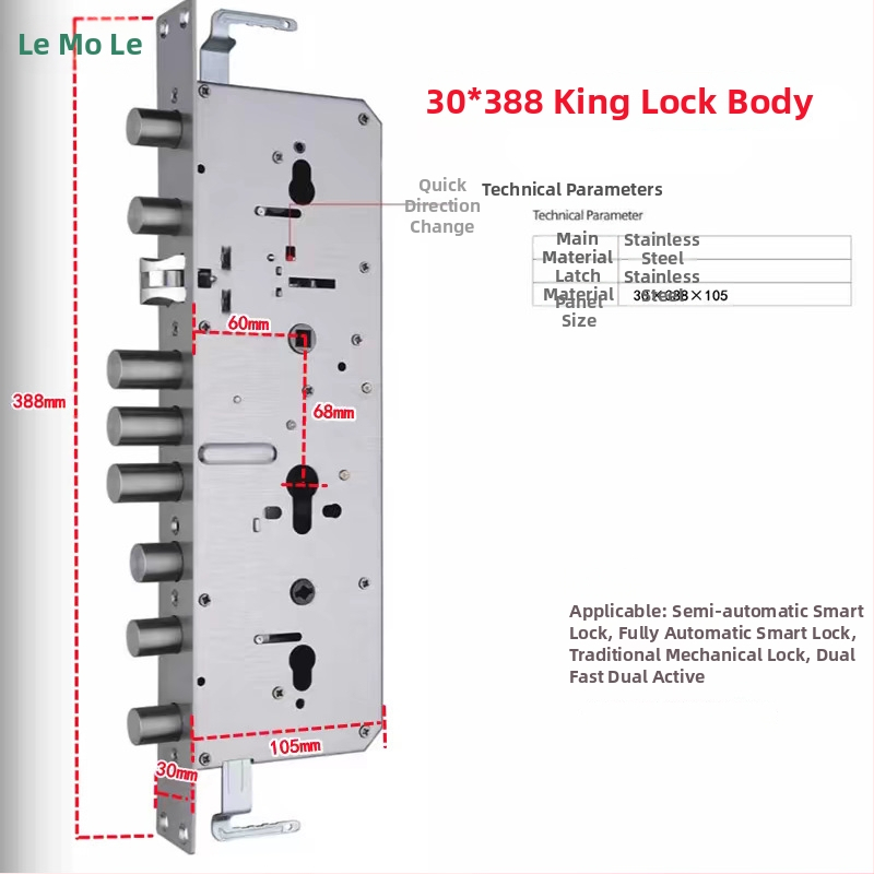 St240 Inteligentné telo zámku s otlačkom prsta — nerezová oceľ, zámkový jadro, materiál západky z nerezovej ocele, pre vstupné dvere domu