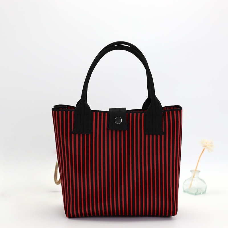 Πλεκτή τσάντα Tote με μεγάλη χωρητικότητα, πολυεστέρας, κάθετης τετράγωνης μορφής, εξωτερική τσάντα με καπάκι, εσωτερική θήκη για κινητό και θήκη για φορητό υπολογιστή