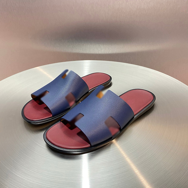 Sandale pentru bărbați din piele naturală, curea în formă de H, partea superioară din piele de vită, talpă din lemn, slip-on, vară 2025