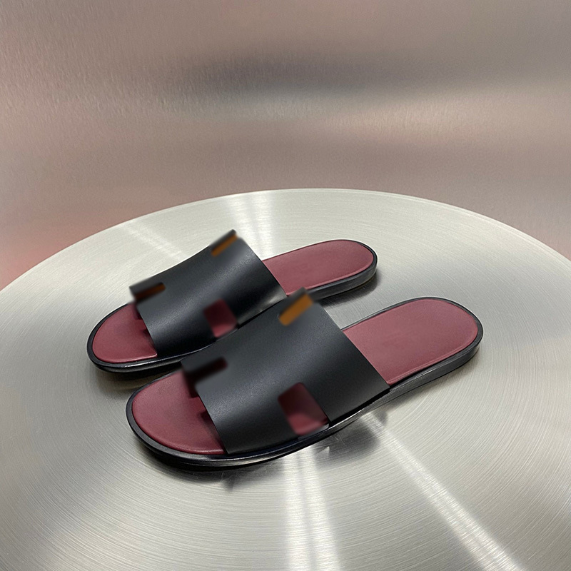 Sandale pentru bărbați din piele naturală, curea în formă de H, partea superioară din piele de vită, talpă din lemn, slip-on, vară 2025