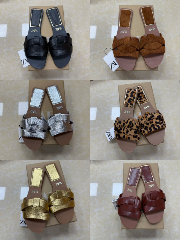 Sandale cu bretele încrucișate, partea superioară din fibră super, căptușeală din fibră super, talpă din cauciuc, grosime talpă 0–3 cm, talpă plată