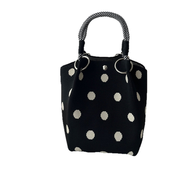 Πλεκτή Τσάντα Χειρός με Μαγνητικό Κούμπωμα, Αστικός Μινιμαλιστικός Σχεδιασμός, Πολυεστέρας, Θήκες για Φορητό Υπολογιστή και Κάμερα, Δύο Λουριά Ώμου