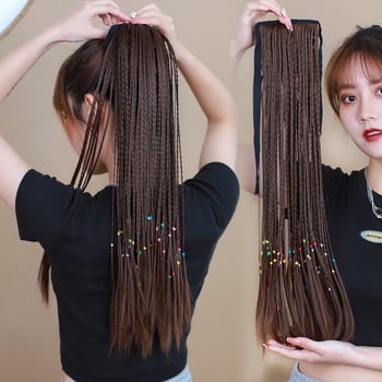 Perucă cu coadă împletită – model Braid Ponytail, fir termorezistent, Skin Beauty Wig, pentru femei, potrivită pentru orice formă a feței, nu pentru vopsire cu temperaturi înalte