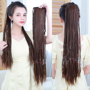 Perucă cu coadă împletită – model Braid Ponytail, fir termorezistent, Skin Beauty Wig, pentru femei, potrivită pentru orice formă a feței, nu pentru vopsire cu temperaturi înalte