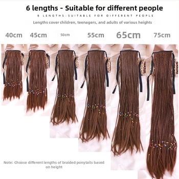 Perucă cu coadă împletită – model Braid Ponytail, fir termorezistent, Skin Beauty Wig, pentru femei, potrivită pentru orice formă a feței, nu pentru vopsire cu temperaturi înalte