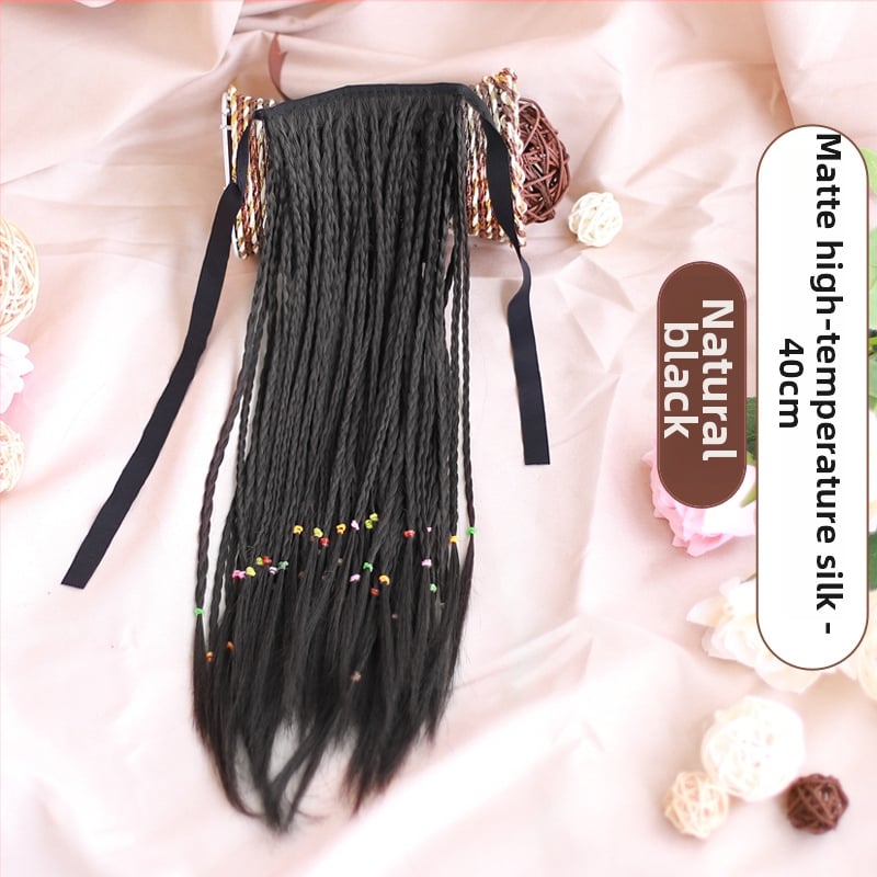 Perucă cu coadă împletită – model Braid Ponytail, fir termorezistent, Skin Beauty Wig, pentru femei, potrivită pentru orice formă a feței, nu pentru vopsire cu temperaturi înalte