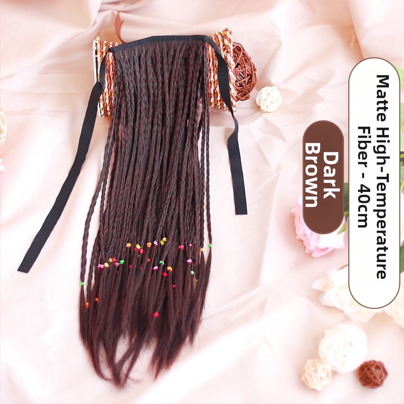 Perucă cu coadă împletită – model Braid Ponytail, fir termorezistent, Skin Beauty Wig, pentru femei, potrivită pentru orice formă a feței, nu pentru vopsire cu temperaturi înalte