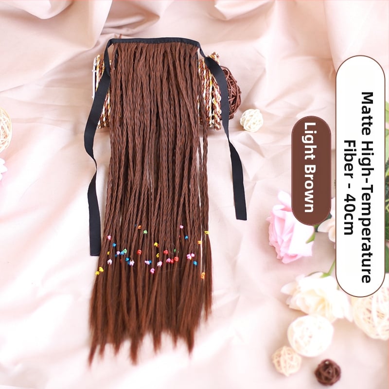 Perucă cu coadă împletită – model Braid Ponytail, fir termorezistent, Skin Beauty Wig, pentru femei, potrivită pentru orice formă a feței, nu pentru vopsire cu temperaturi înalte