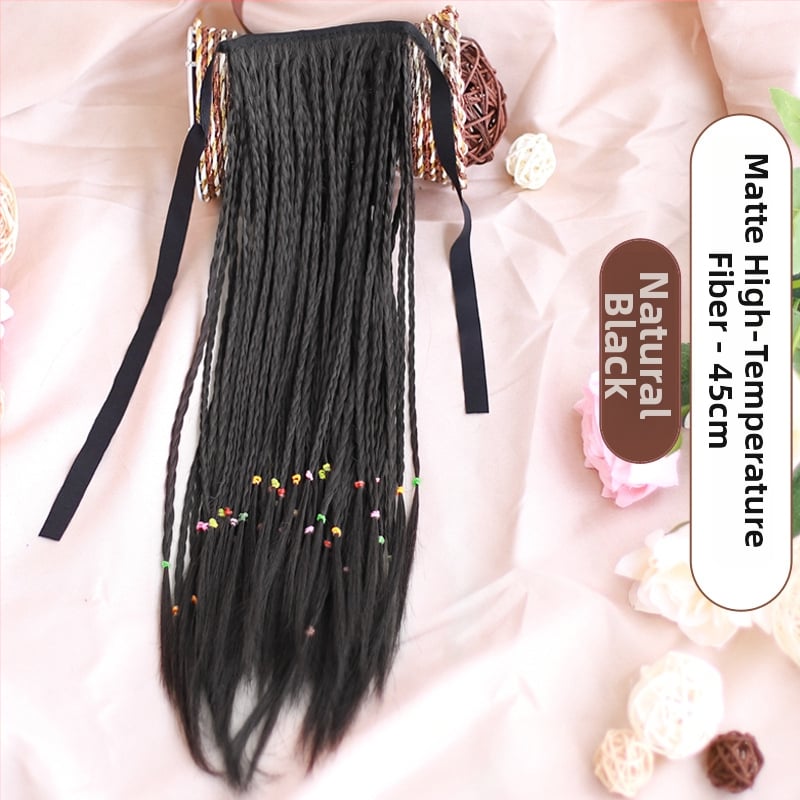 Perucă cu coadă împletită – model Braid Ponytail, fir termorezistent, Skin Beauty Wig, pentru femei, potrivită pentru orice formă a feței, nu pentru vopsire cu temperaturi înalte