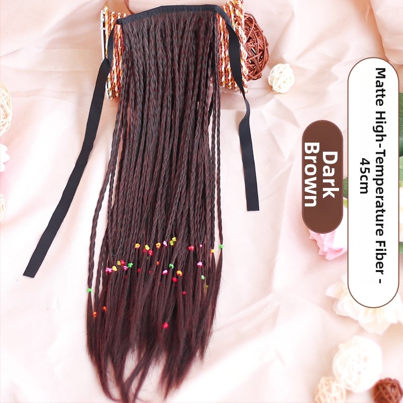 Perucă cu coadă împletită – model Braid Ponytail, fir termorezistent, Skin Beauty Wig, pentru femei, potrivită pentru orice formă a feței, nu pentru vopsire cu temperaturi înalte