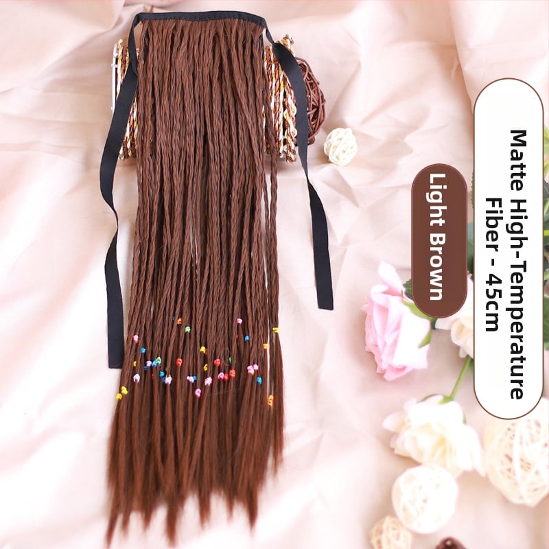 Perucă cu coadă împletită – model Braid Ponytail, fir termorezistent, Skin Beauty Wig, pentru femei, potrivită pentru orice formă a feței, nu pentru vopsire cu temperaturi înalte