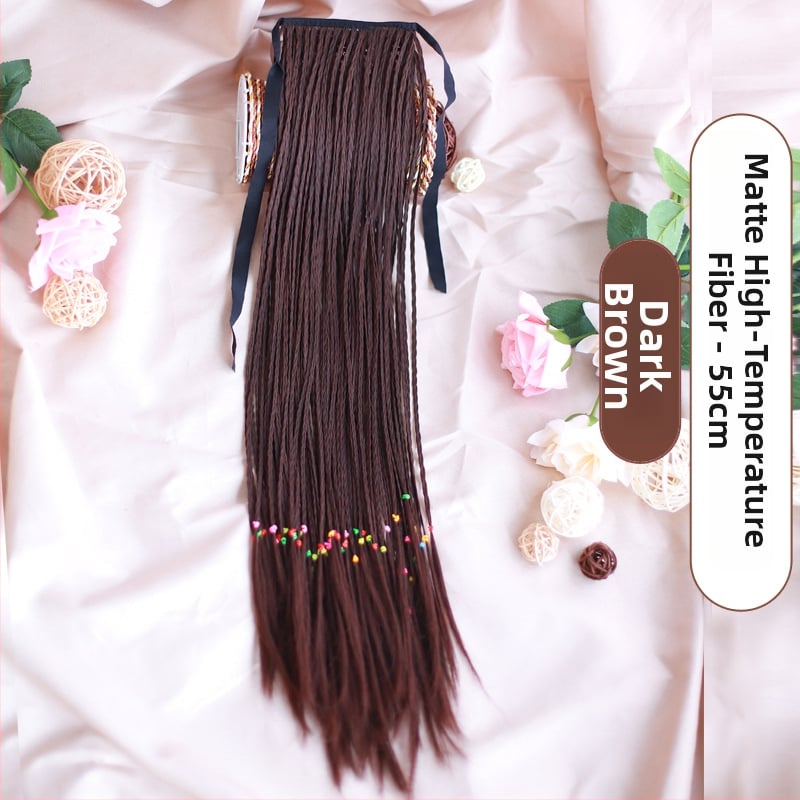 Perucă cu coadă împletită – model Braid Ponytail, fir termorezistent, Skin Beauty Wig, pentru femei, potrivită pentru orice formă a feței, nu pentru vopsire cu temperaturi înalte