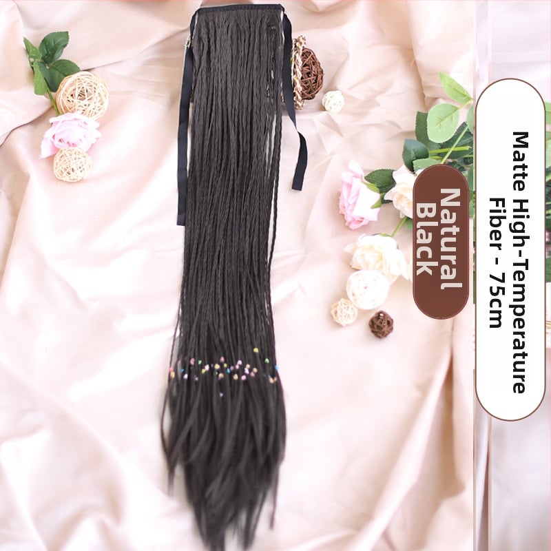Perucă cu coadă împletită – model Braid Ponytail, fir termorezistent, Skin Beauty Wig, pentru femei, potrivită pentru orice formă a feței, nu pentru vopsire cu temperaturi înalte