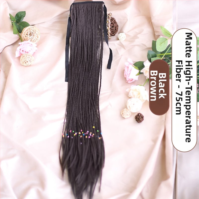 Perucă cu coadă împletită – model Braid Ponytail, fir termorezistent, Skin Beauty Wig, pentru femei, potrivită pentru orice formă a feței, nu pentru vopsire cu temperaturi înalte