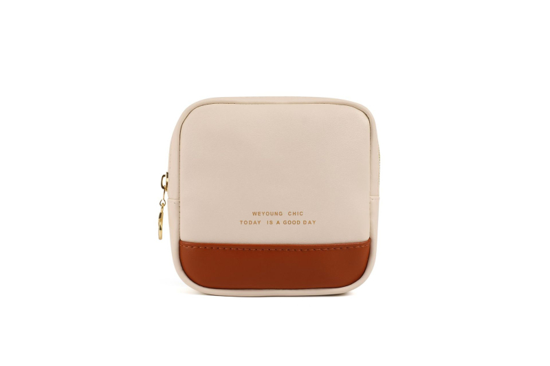 Geantă cosmetică PU patchwork, capacitate mare, gentuță portabilă pentru îngrijire a pielii, interior PU, pentru femei, lansare primăvara 2025