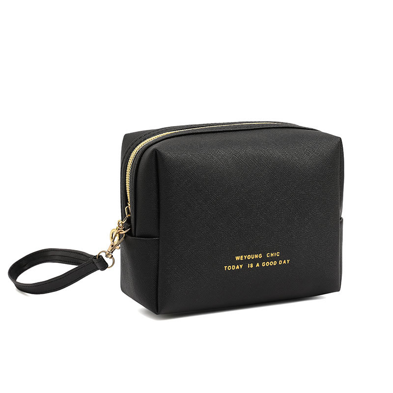 Geantă cosmetică PU patchwork, capacitate mare, gentuță portabilă pentru îngrijire a pielii, interior PU, pentru femei, lansare primăvara 2025