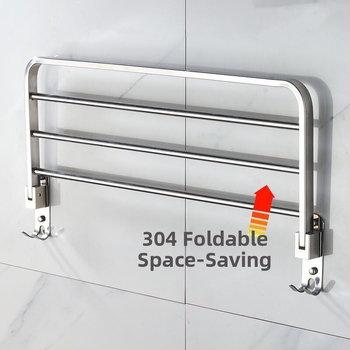 Rozsdamentes acél falra szerelhető törölközőtartó – egy soros fürdőszobai rendező, két darabos készlet, CE tanúsítvány