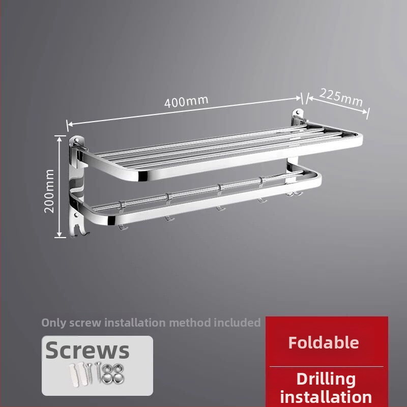 Rozsdamentes acél falra szerelhető törölközőtartó – egy soros fürdőszobai rendező, két darabos készlet, CE tanúsítvány