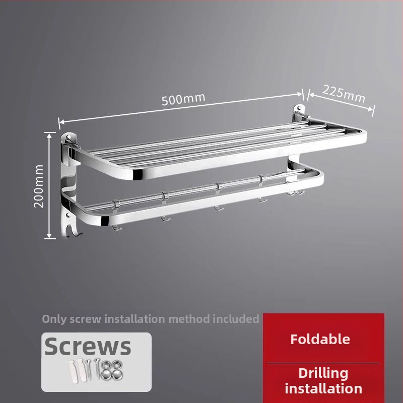 Rozsdamentes acél falra szerelhető törölközőtartó – egy soros fürdőszobai rendező, két darabos készlet, CE tanúsítvány
