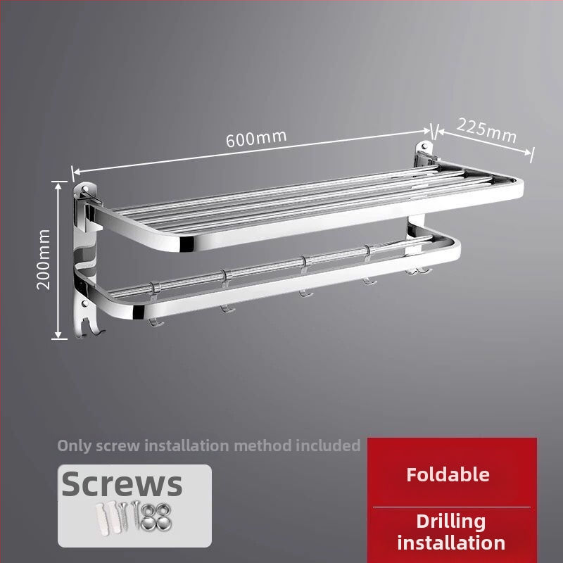 Rozsdamentes acél falra szerelhető törölközőtartó – egy soros fürdőszobai rendező, két darabos készlet, CE tanúsítvány