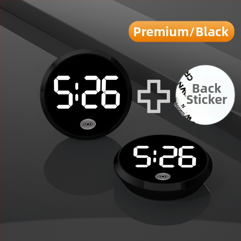 Ρολόι αυτοκινήτου LED: στρογγυλό κράμα περίβλημα, αριθμητική οθόνη, ηλεκτρονικός μηχανισμός, διακοσμητική απεικόνιση χρόνου