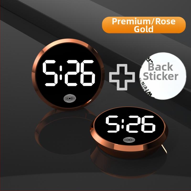 Ρολόι αυτοκινήτου LED: στρογγυλό κράμα περίβλημα, αριθμητική οθόνη, ηλεκτρονικός μηχανισμός, διακοσμητική απεικόνιση χρόνου