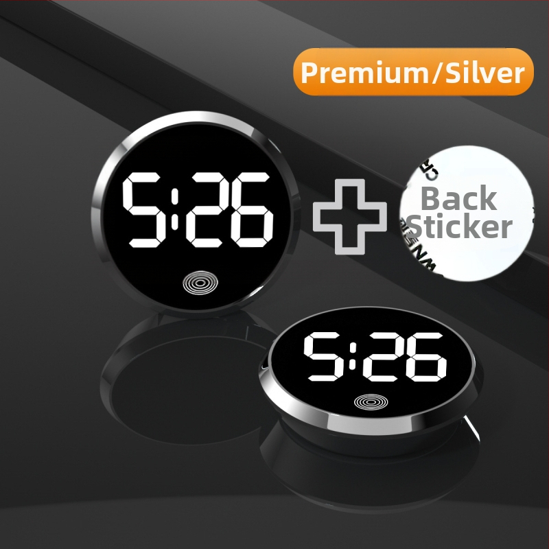 Ρολόι αυτοκινήτου LED: στρογγυλό κράμα περίβλημα, αριθμητική οθόνη, ηλεκτρονικός μηχανισμός, διακοσμητική απεικόνιση χρόνου