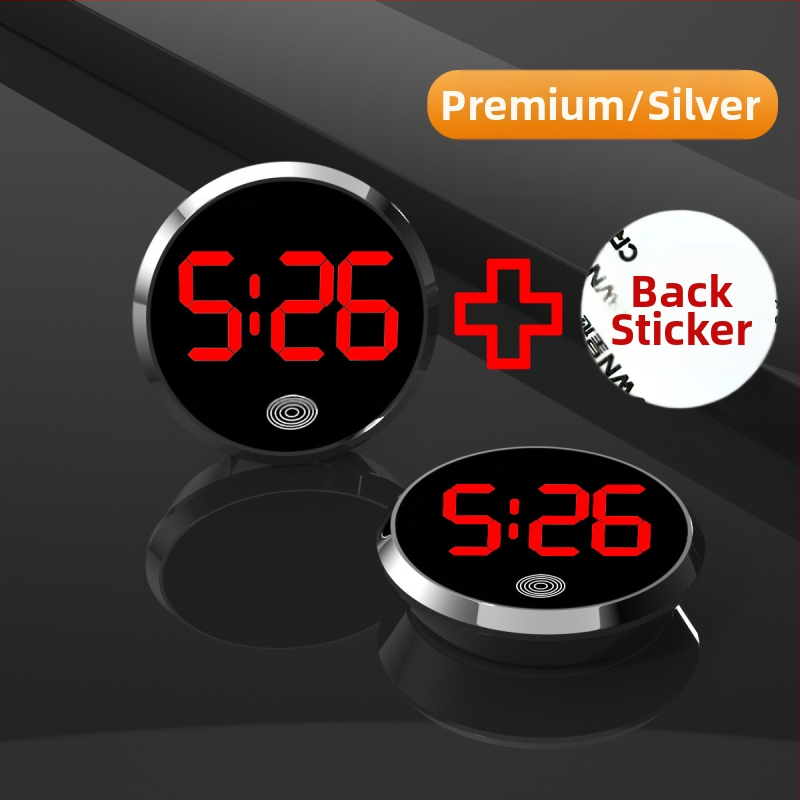 Ρολόι αυτοκινήτου LED: στρογγυλό κράμα περίβλημα, αριθμητική οθόνη, ηλεκτρονικός μηχανισμός, διακοσμητική απεικόνιση χρόνου