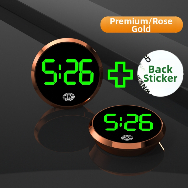 Ρολόι αυτοκινήτου LED: στρογγυλό κράμα περίβλημα, αριθμητική οθόνη, ηλεκτρονικός μηχανισμός, διακοσμητική απεικόνιση χρόνου