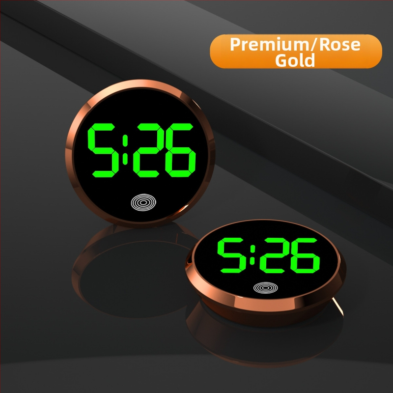 Ρολόι αυτοκινήτου LED: στρογγυλό κράμα περίβλημα, αριθμητική οθόνη, ηλεκτρονικός μηχανισμός, διακοσμητική απεικόνιση χρόνου